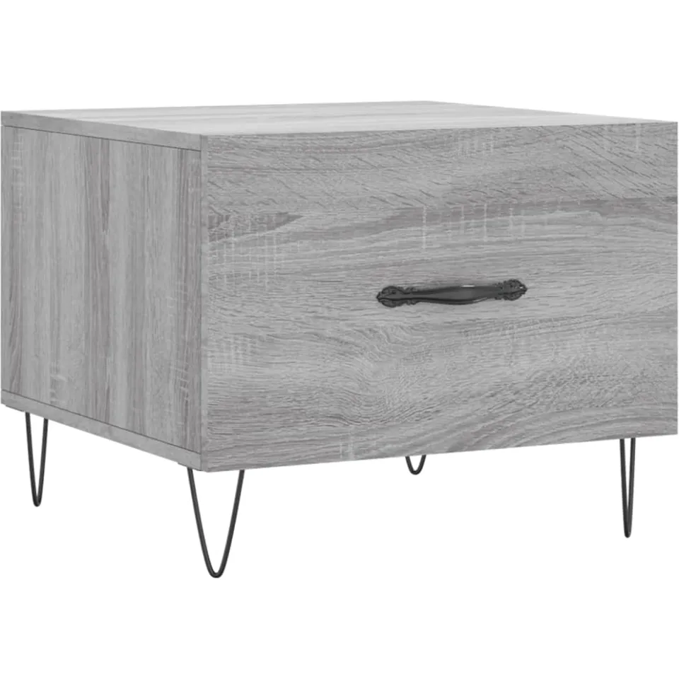 vidaXL Salontafels 2 st 50x50x40 cm bewerkt hout grijs sonoma eiken