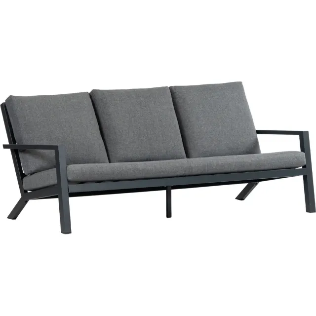 4 Seizoenen Tuinmeubelen Loungebank Bezano | 3 personen | Grey/Matt Black | Aluminium Matt Black, Grey