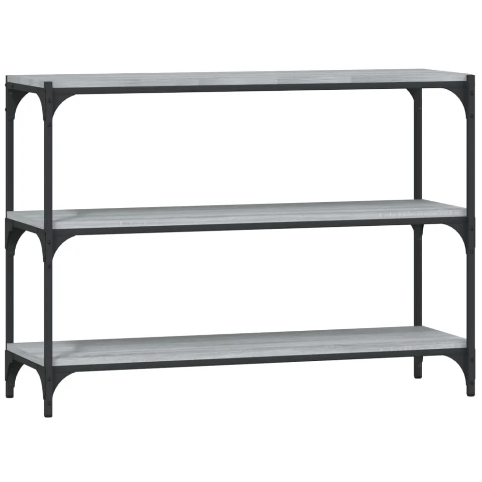 vidaXL Boekenkast 100x33x70,5 cm hout en staal grijs sonoma eikenkleur
