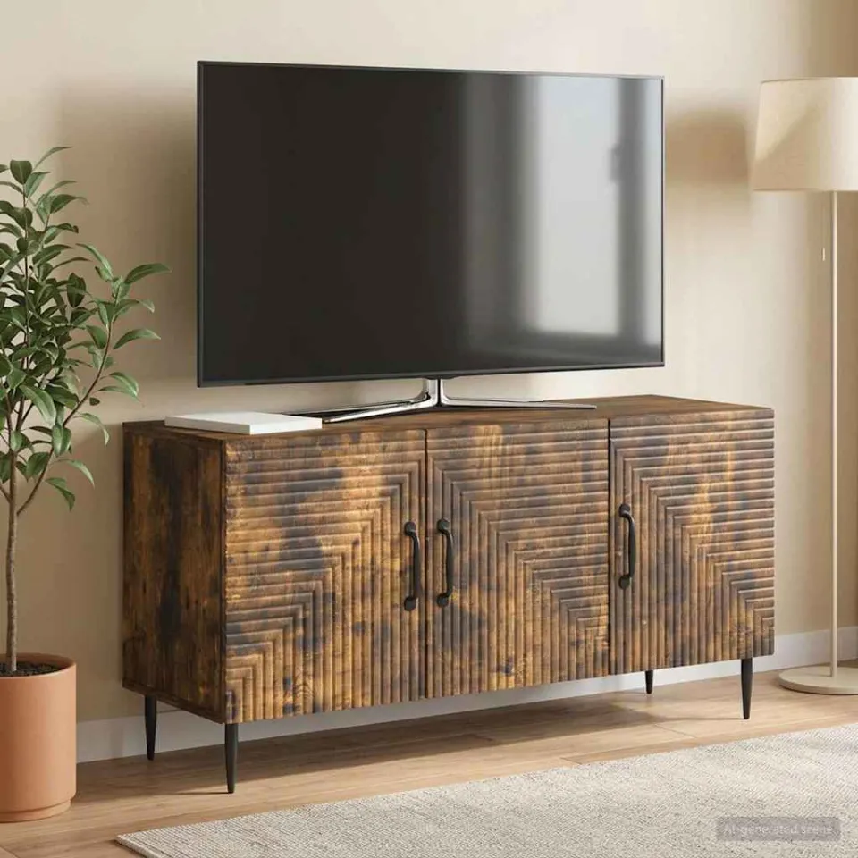 vidaXL TV-kast Gerookt eiken 99 x 34,5 x 50 cm Bewerkt hout, foto 4