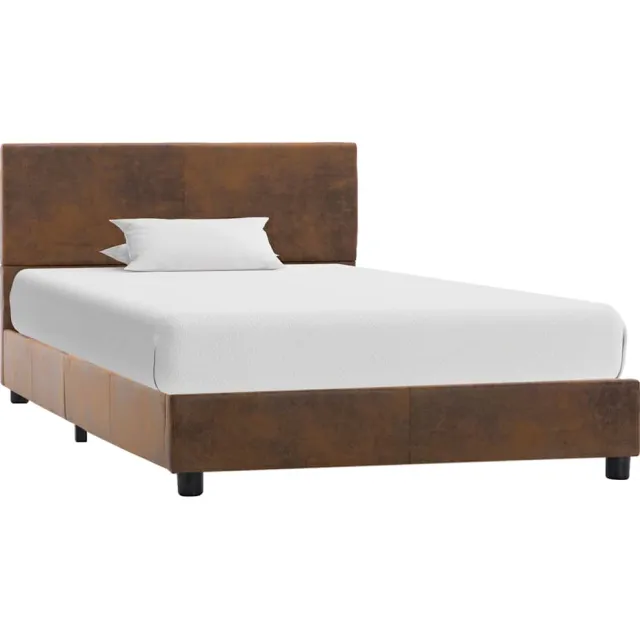 vidaXL Bedframe kunstsuède bruin 100x200 cm