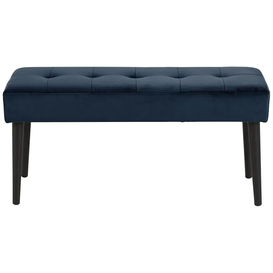 Lisomme Danique velvet bankje donkerblauw - 95 x 38 cm