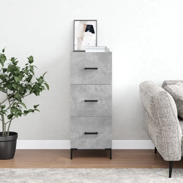 vidaXL Dressoir 34,5x34x90 cm bewerkt hout betongrijs grijs, foto 2