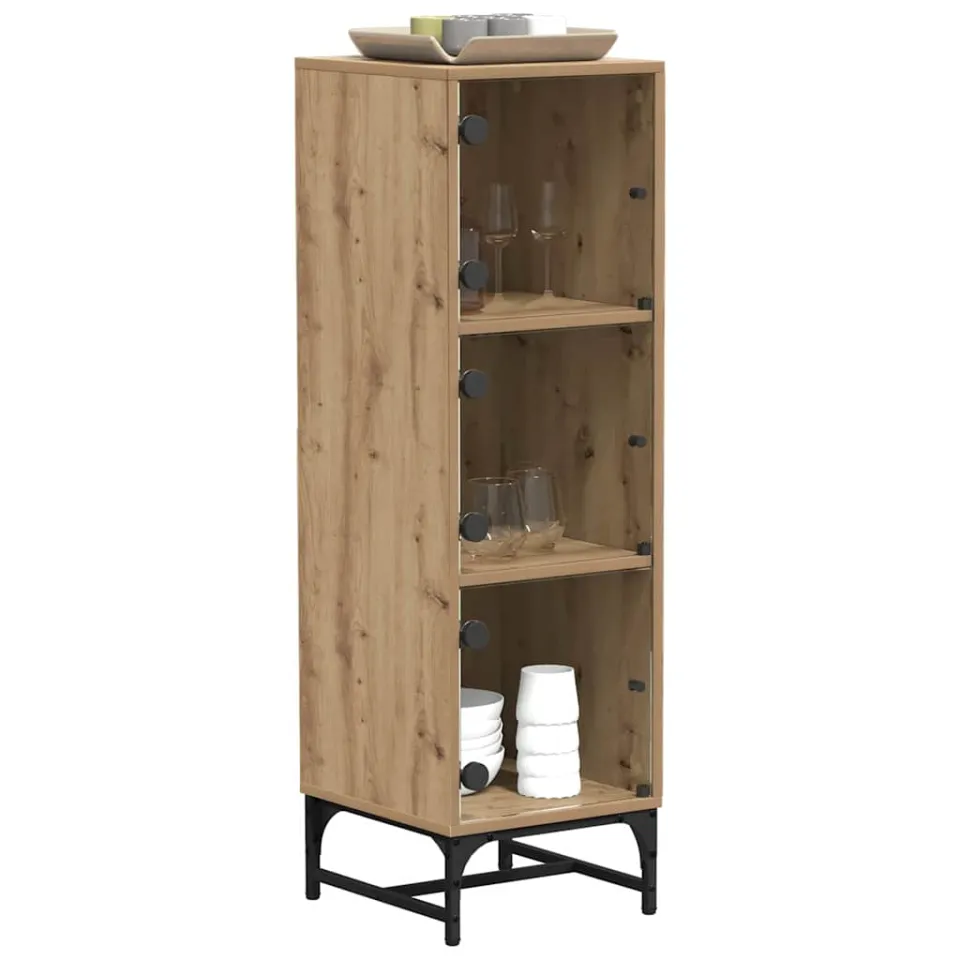 vidaXL Dressoir Artisan Eiken 35 x 37 x 117 cm Bruin