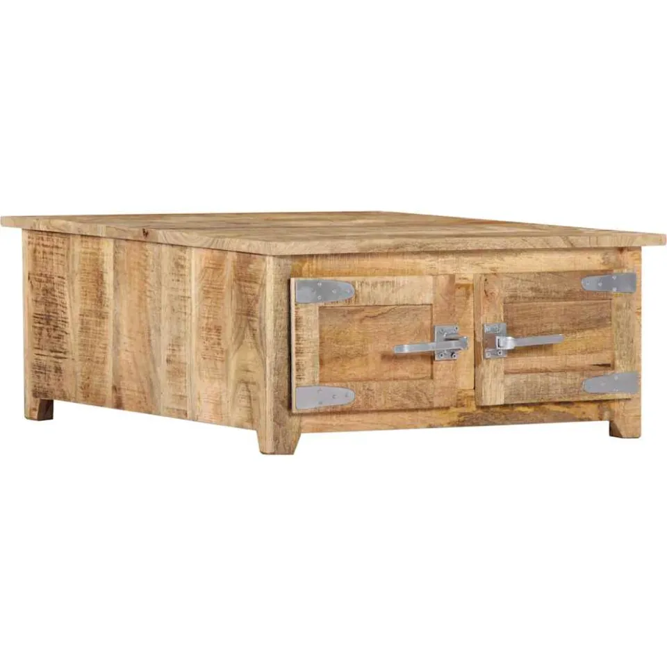 vidaXL Salontafel 70x70x30 cm massief mangohout bruin, foto 3