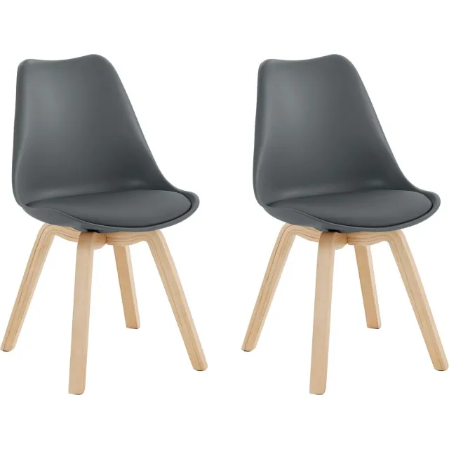 Notio Living Toledo-Eetkamerstoel - Set van 2 - Antraciet Zwart