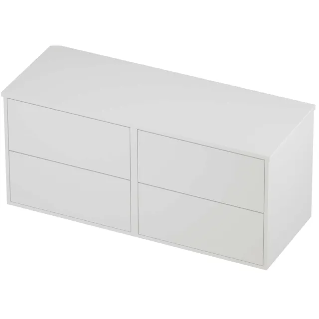 Proline Deck Badmeubelset Voor Grepen Symmetrisch Kader 120x46x54 cm Mat White Mat Wit