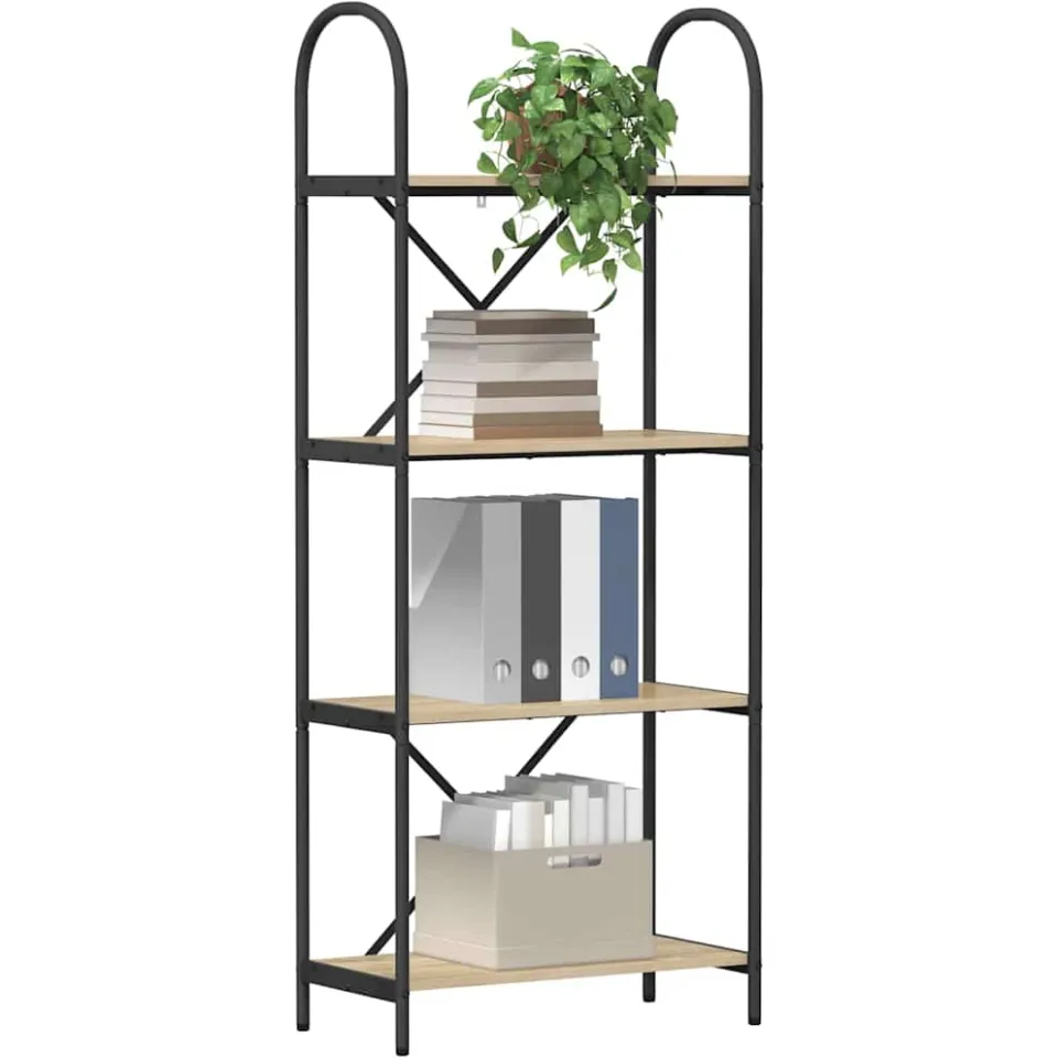 vidaXL Boekenkast 4-laags 60 x 30 x 146 cm Bewerkt hout Sonoma Eiken Bruin
