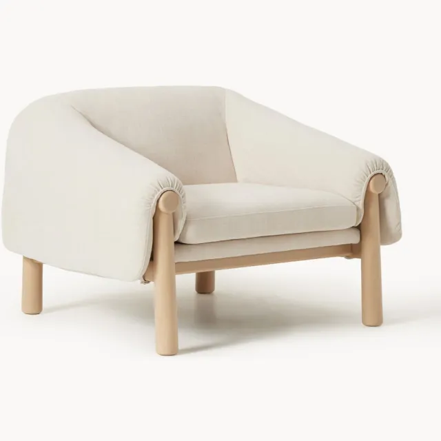 Westwing Collection Loungefauteuil Mary Wit