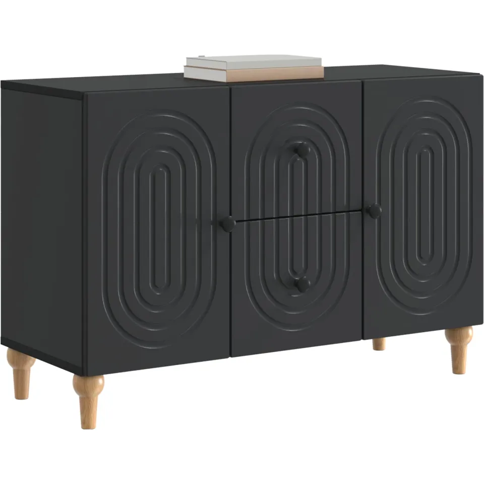 vidaXL TV-kast met lade Zwart 89 x 34,5 x 60 cm Bewerkt hout