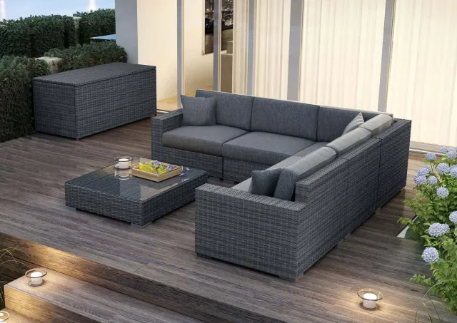 Oltre Milano II Royal - Loungeset - Grijs - Polyrattan - 5 zitplaatsen