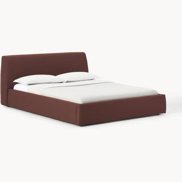 Westwing Collection Gestoffeerd bed Cloud met opbergruimte Wijnrood