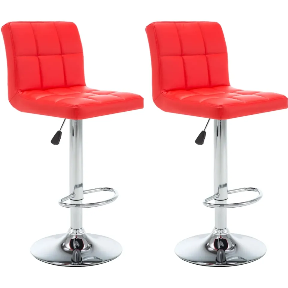 vidaXL Barstoelen 2 st kunstleer rood