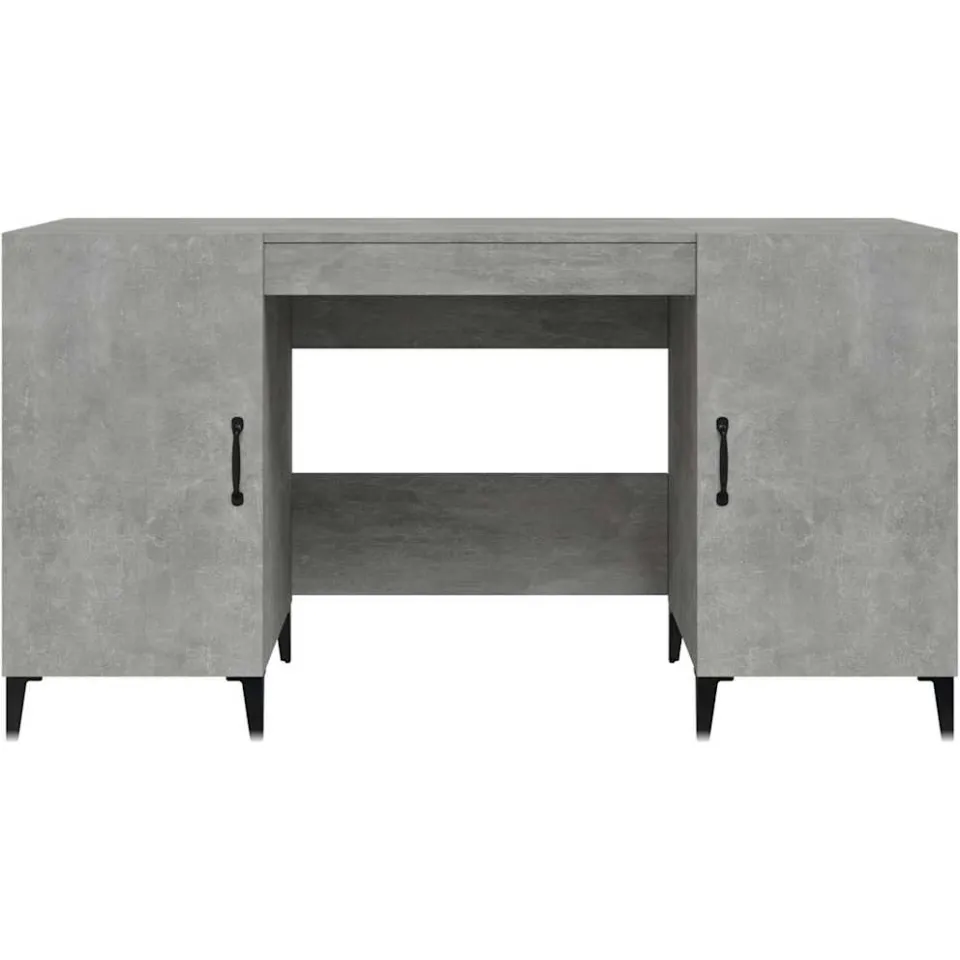vidaXL Bureau 140x50x75 cm bewerkt hout betongrijs grijs, foto 4