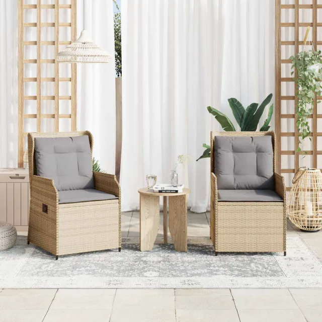 vidaXL Tuinbank 2 st Beige poly rattan