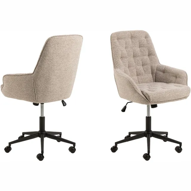 Giga Living Bureaustoel Alleri - Stof - Beige - Zithoogte 57cm