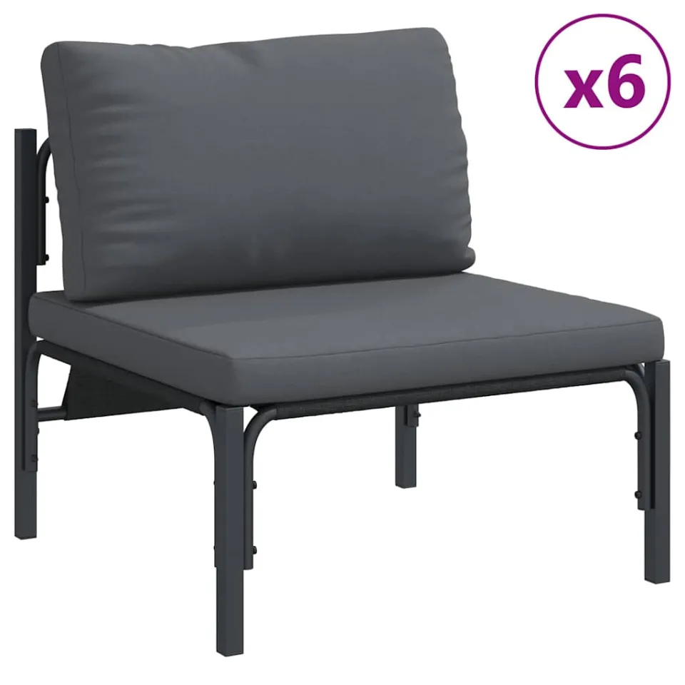 vidaXL Tuinbankenset 13 st Zwart Staal, foto 4