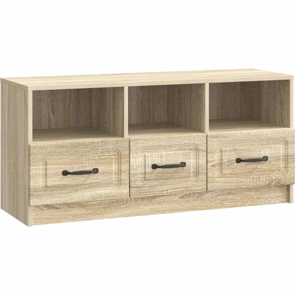vidaXL TV-kast met lade Sonoma Eiken 102 x 34,5 x 47 cm Bewerkt hout, foto 3