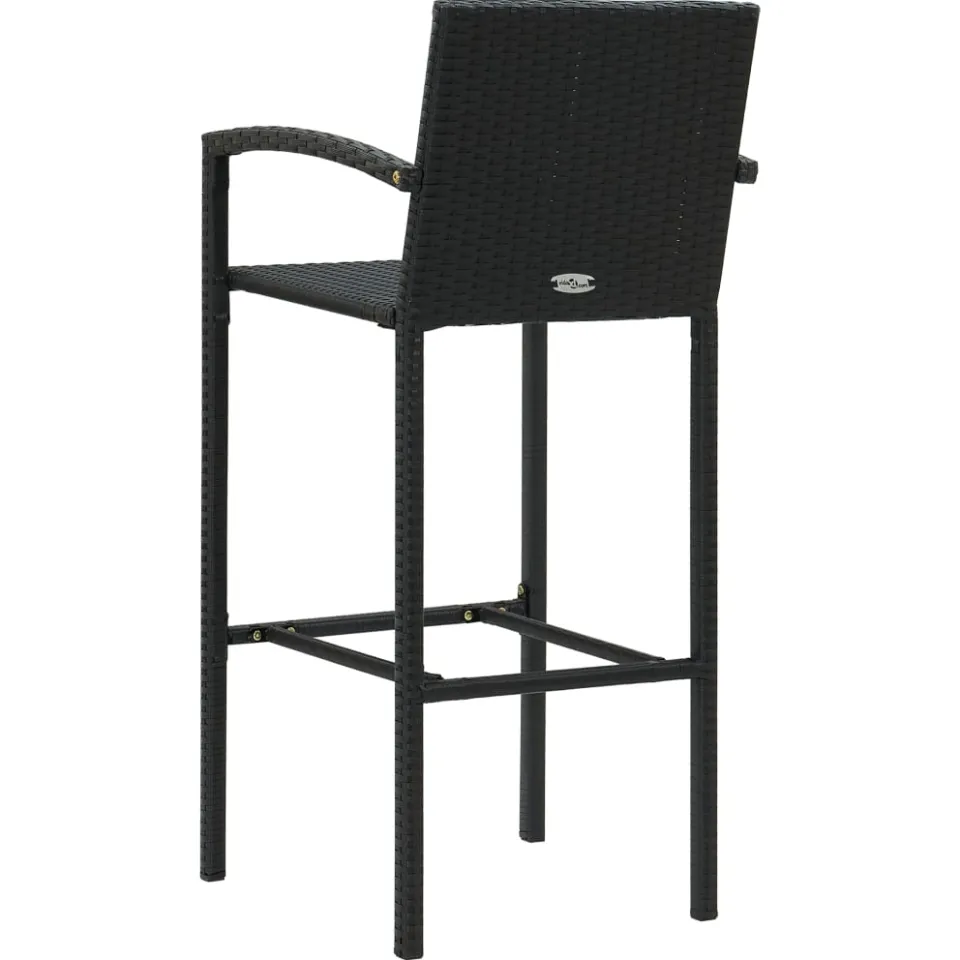 vidaXL Barkrukken 4 st poly rattan zwart, foto 4