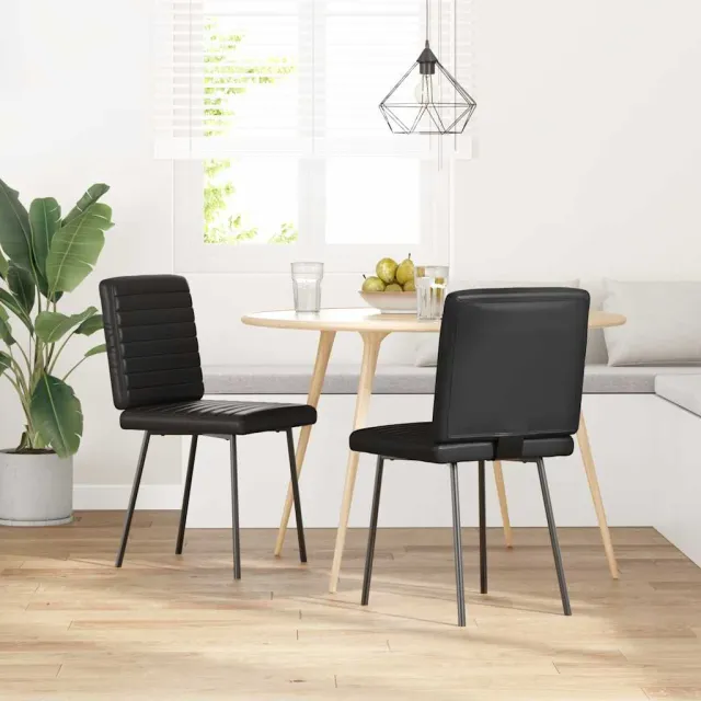 vidaXL Eetkamerstoelen 2 st kunstleer zwart