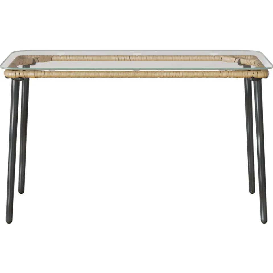 vidaXL Tuinstafel Naturel 80 x 40 x 45 cm poly rattan, foto 4