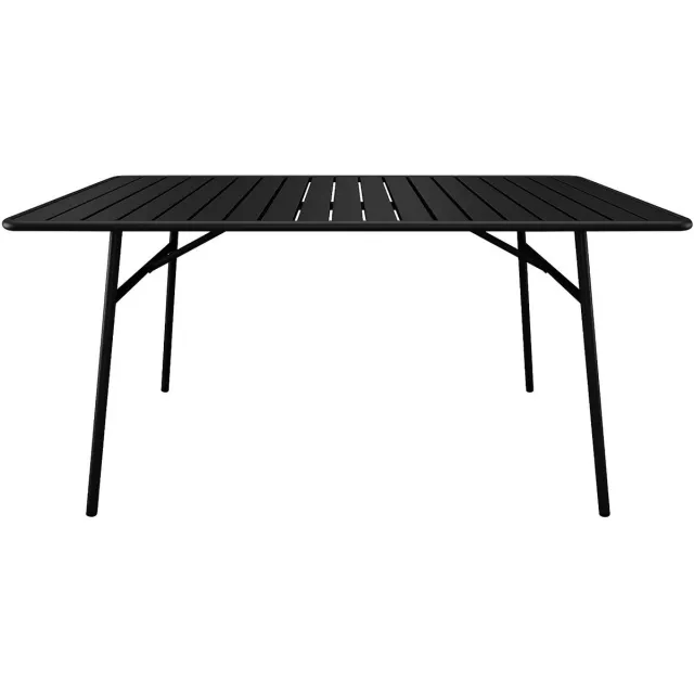 Vente-unique Tuintafel B 160 cm in metaal - Zwart - MIRMANDE van MYLIA