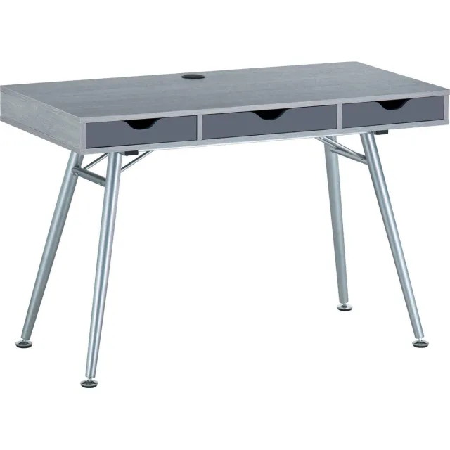 Piranha COLEY Retro Bureau – Zilvergrijs – Compact Computerbureau met Lades