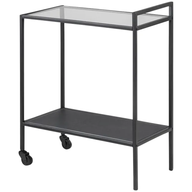 Lisomme Vic houten keuken trolley zwart - 60 x 75 cm
