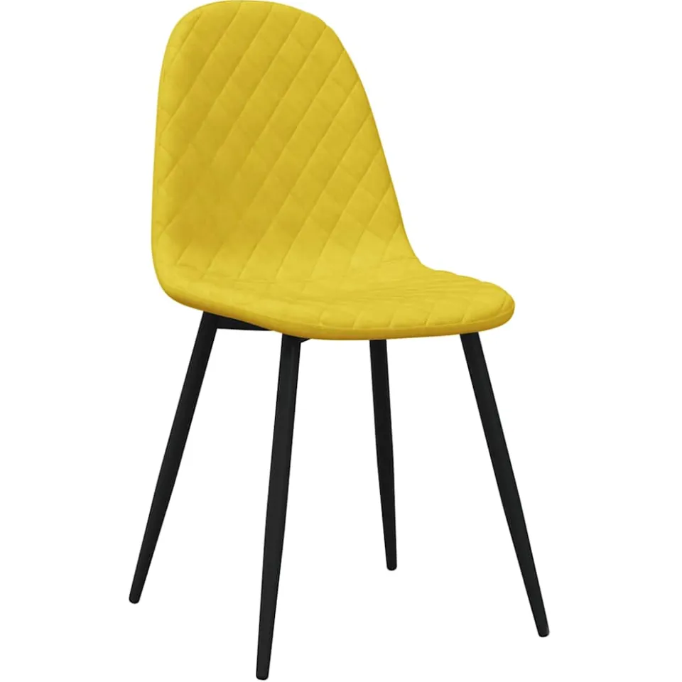 vidaXL Eetkamerstoelen 4 st fluweel mosterdgeel, foto 2