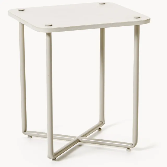 Westwing Collection Bijzettafel Cassius met kunstmarmeren blad Beige