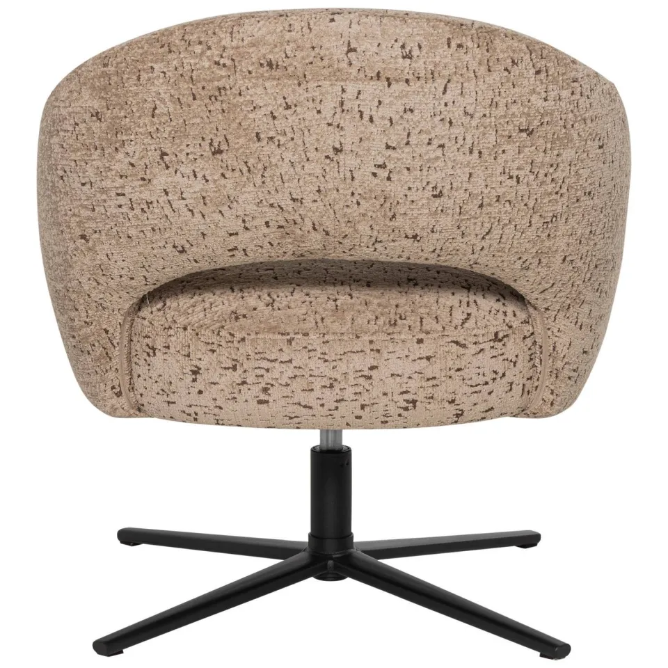 WOOOD Pico Draaifauteuil - Wollig Structuur - Bruin - 74x71x69, foto 2