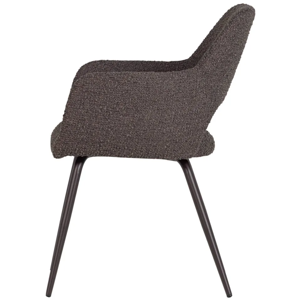 WOOOD Jenny eetkamerstoel bouclé brown melange, foto 3