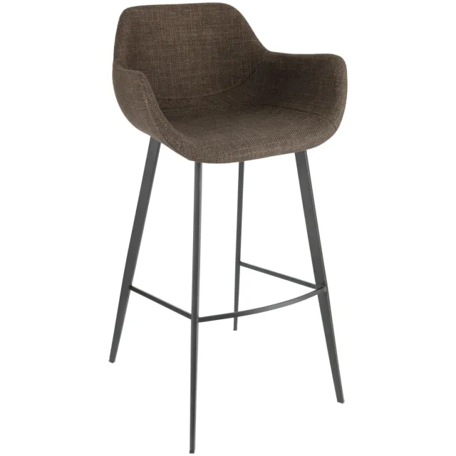 Vega 2x VEGA Barstoel Limea; 57x54x102 cm (BxDxH); zitting bruin, frame zwart; 2 stuk / verpakking