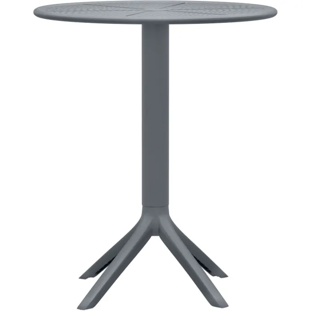 CLP Lacota Tuintafel - Rond 60 cm - Weerbestendig - UV-bestendig - Voor balkon - antraciet