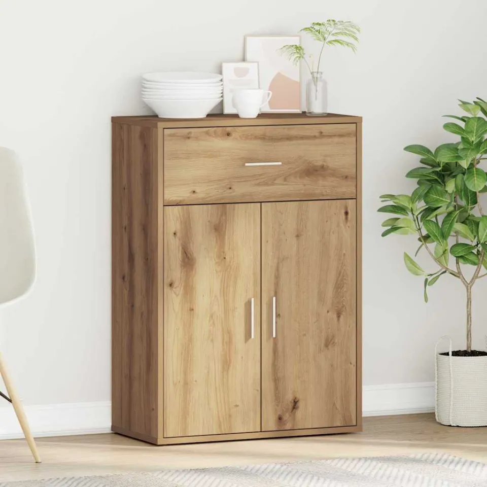vidaXL Dressoir Artisan Eiken 60 x 30 x 84 cm Bewerkt hout, foto 4