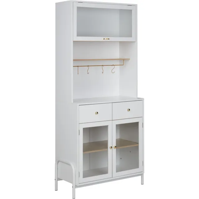 Beliani PARLIN - Vitrinekast - Wit - Hout