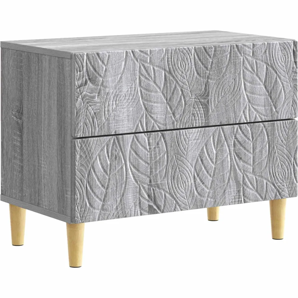 vidaXL Nachtkastje Grijs Sonoma 62 x 34,5 x 48 cm Bewerkt hout, foto 3