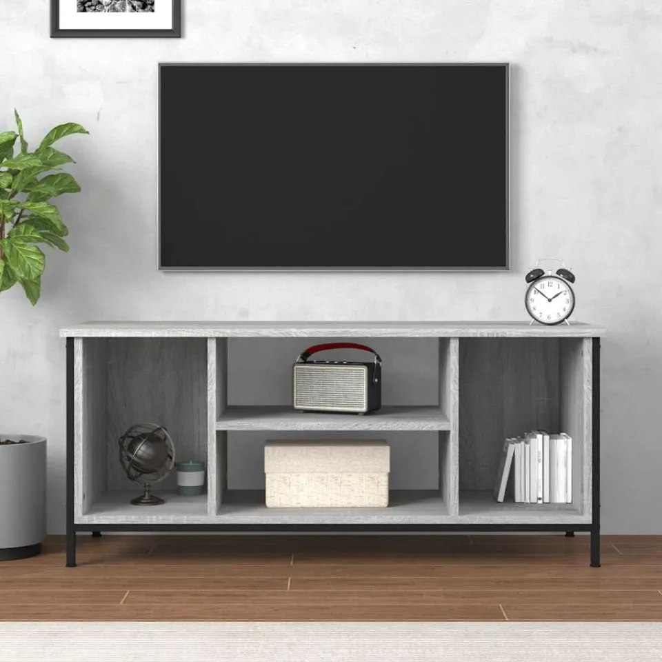 vidaXL Tv-meubel 102x35x45 cm bewerkt hout grijs sonoma eikenkleurig, foto 3