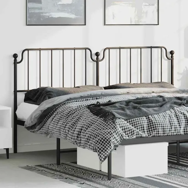 vidaXL Vervangend hoofdbord 193 cm metaal zwart