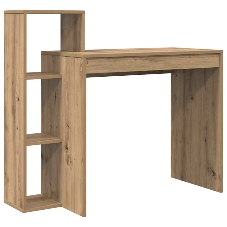 vidaXL Bureau Artisan Eiken 100 x 40 x 90 cm Bewerkt hout, foto 3