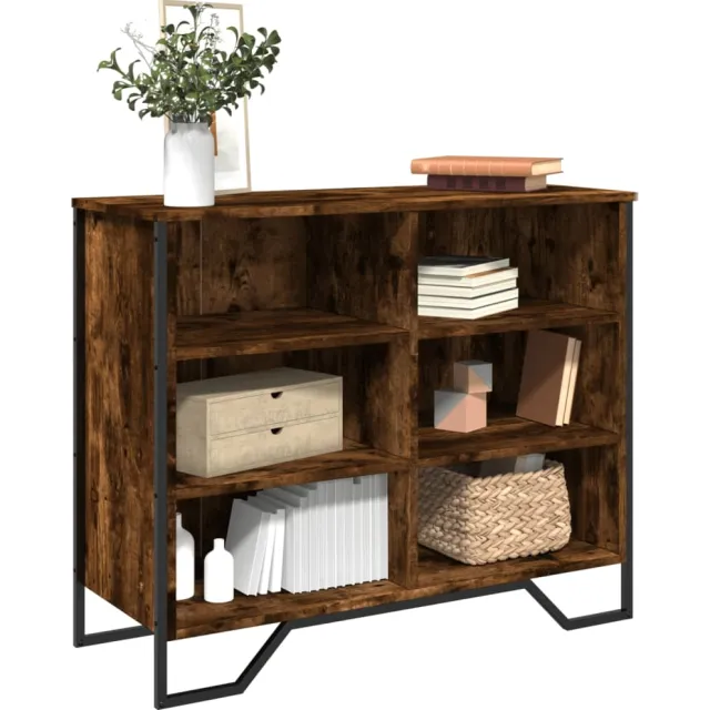 vidaXL Dressoir 91x35,5x74,5 cm bewerkt hout gerookt eikenkleurig Bruin