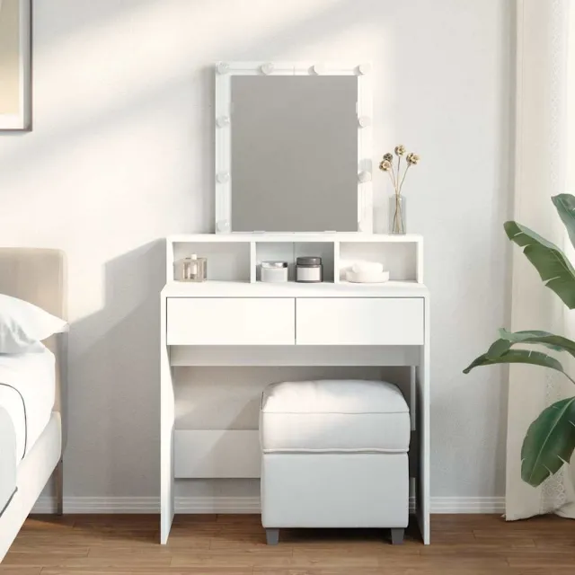 vidaXL Kaptafel met LED 80x41x144,5 cm wit, foto 2