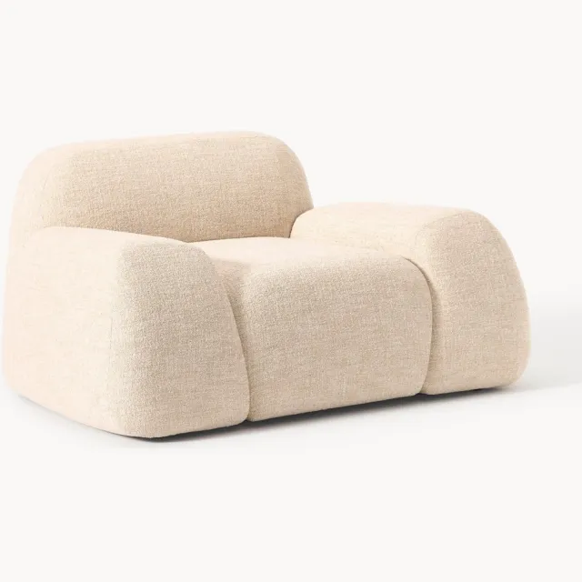 Westwing Collection Loungefauteuil Wolke van bouclé Roze