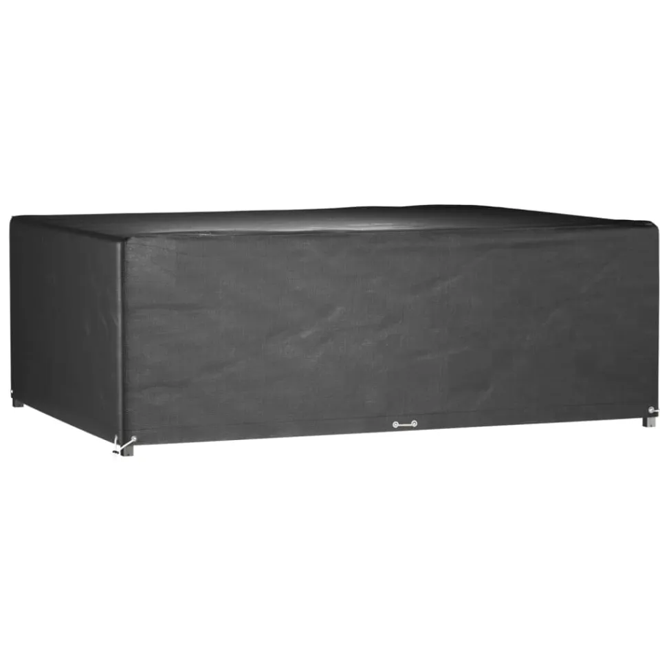 vidaXL Tuinmeubelhoezen 2 st 12 oogjes rechthoekig 240x180x80 cm Zwart
