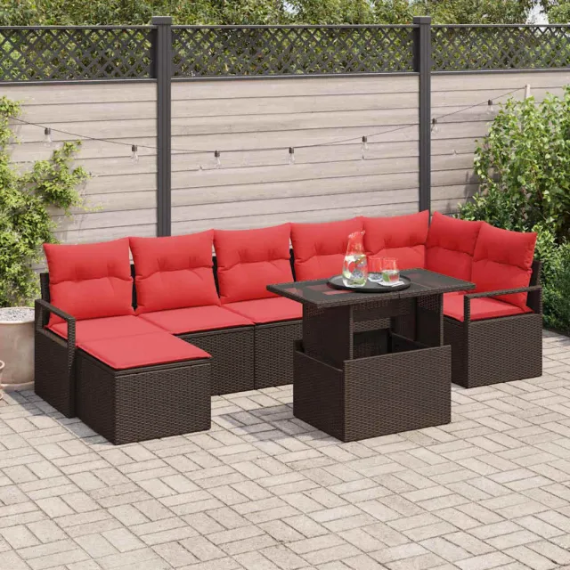 vidaXL Tuin Sofa Set 8 st Bruin Poly riet, foto 2