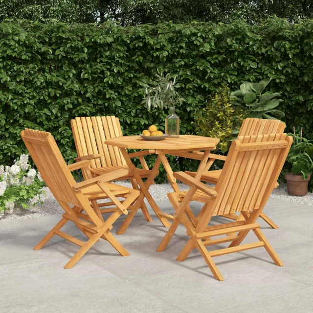 vidaXL 5-delige Tuinset massief teakhout bruin, foto 2