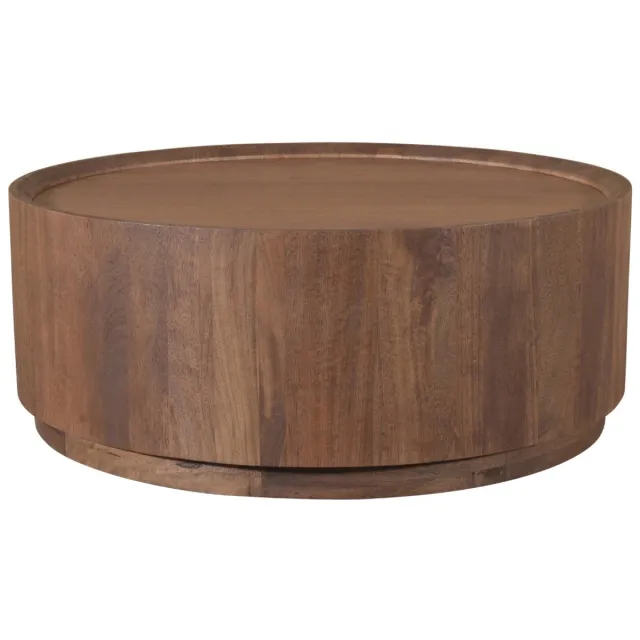 DÉJA Living Salontafel Amber - Rond Donkerbruin Mangohout - 90x90x35cm