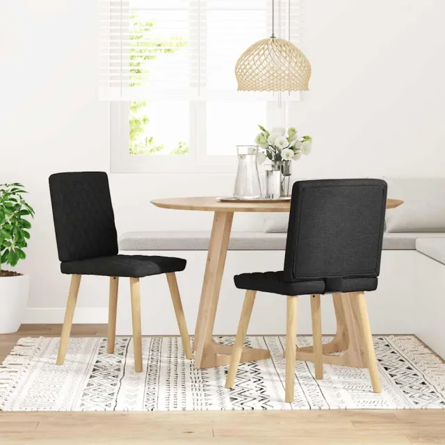 vidaXL Eetkamerstoelen 2 st stof zwart