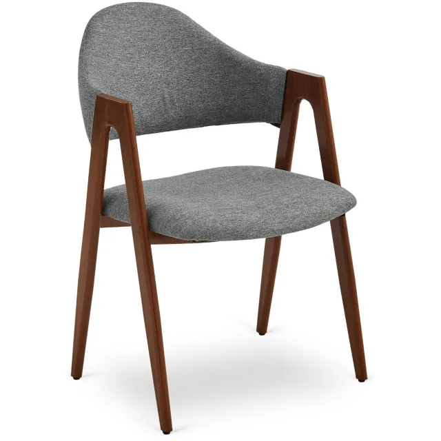 Mebel Elite Ruiz - Eetkamerstoel - Grijs/Noten - Gestoffeerd - Loftstijl Grijs;Noten