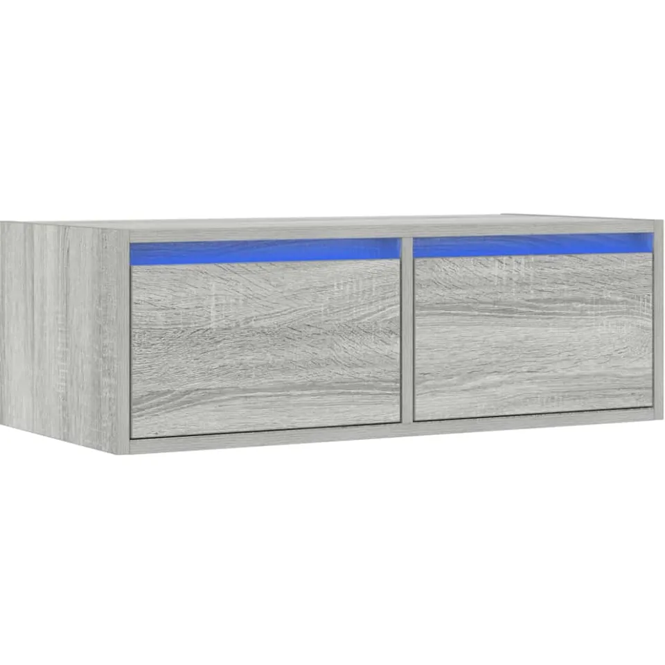 vidaXL Tv-meubel met LED-verlichting 75x35,5x25 cm grijs sonoma eiken